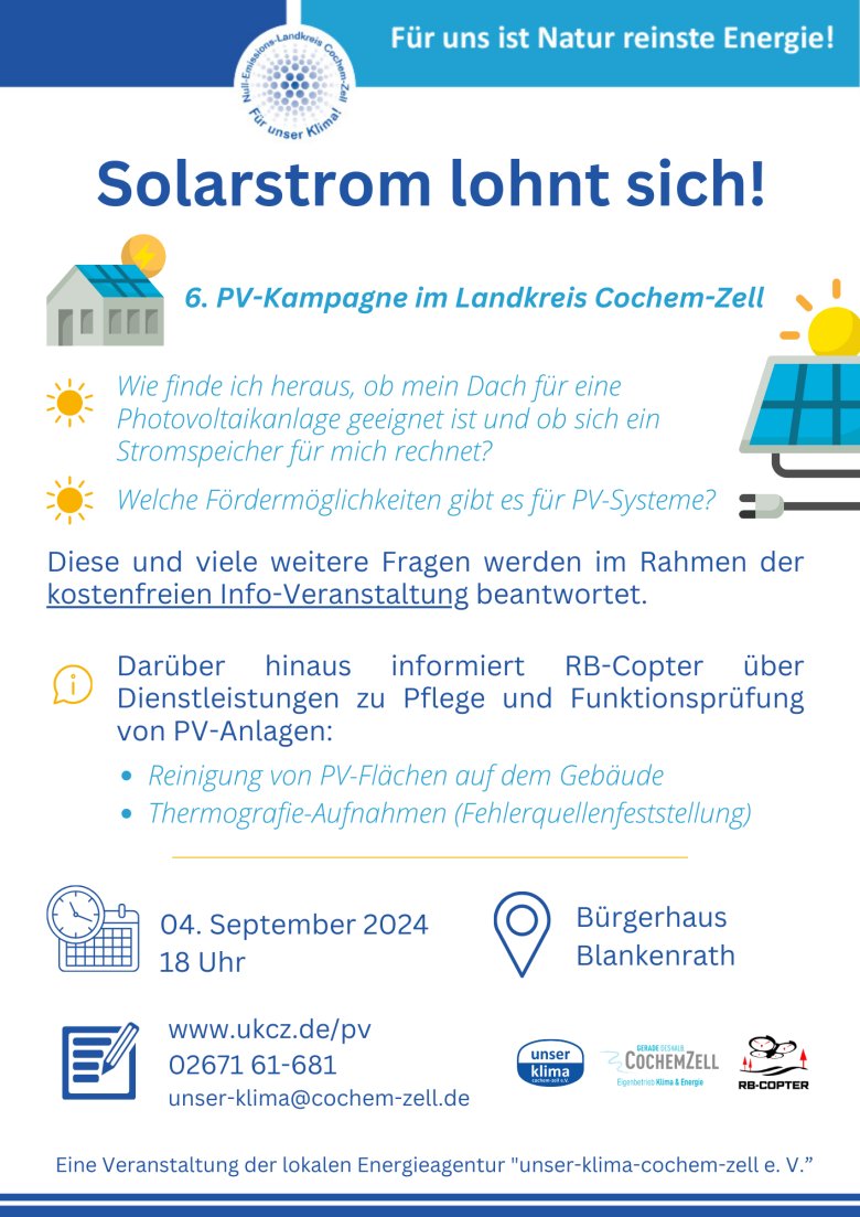Plakat von Veranstaltung: PV-Strom lohnt sich!