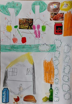 Foto vom gemeinsam gemalten Bild der Klasse 4 der Förderschule Dohr