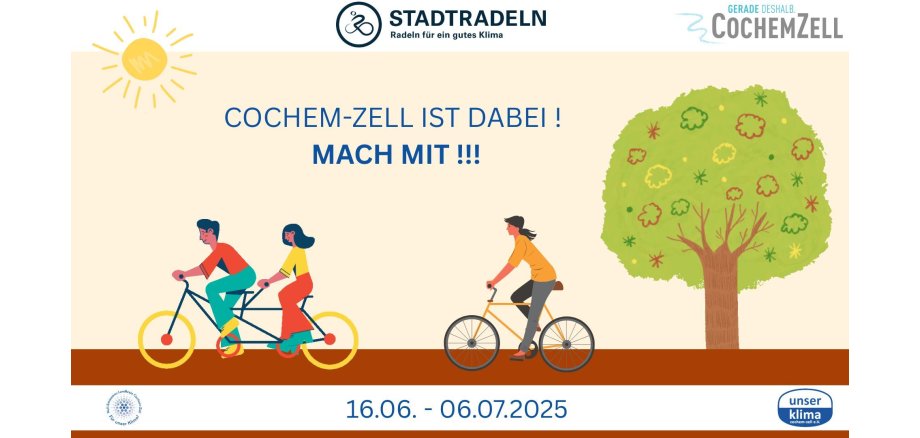 Stadtradeln 2025, Cochem-Zell ist dabei! Macht mit !!! 16. Juni bis 06. Juli