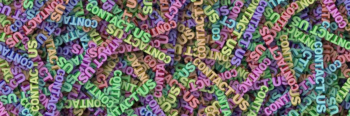 Bunte Schriftzüge Contact us