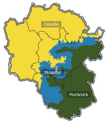 Naturräume im LK Cochem-Zell Darstellung der drei Naturräume Osteifel, Moseltal und Hunsrück im LK Cochem-Zell